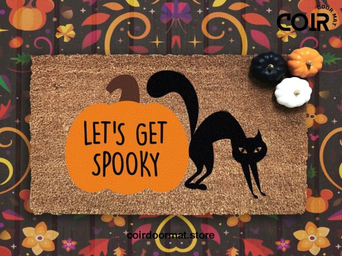 Let's Get Spooky Doormat - Seasonal Coir  Mat - Housewarming Gift - Fall - Halloween Decor - Halloween Doormat