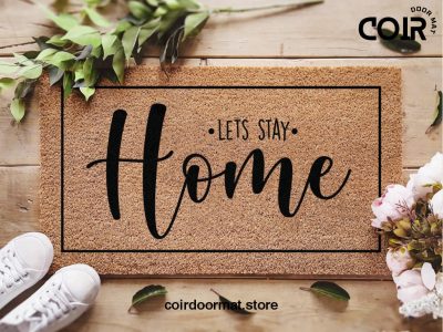 Lets Stay Home Welcome Doormat -  Welcome Rug - Funny Gift - Housewarming Gift - Funny Door Mat - New Home - Realtor Gift