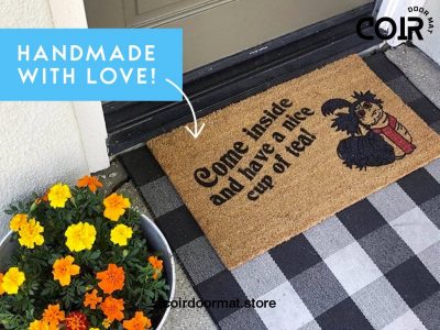 Lets Stay Home Welcome Doormat -  Welcome Rug - Funny Gift - Housewarming Gift - Funny Door Mat - New Home - Realtor Gift