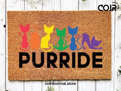 LGBTQ Doormat, Pride Doormat, Coir Doormat, Housewarming Gift, New Home Gift, Welcome Mat, Funny Cat Gifts, Cat Lover Gift, Outdoor Doormat