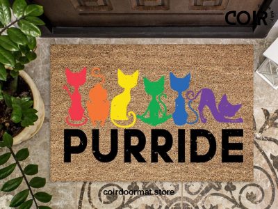 LGBTQ Doormat, Pride Doormat, Coir Doormat, Housewarming Gift, New Home Gift, Welcome Mat, Funny Cat Gifts, Cat Lover Gift, Outdoor Doormat