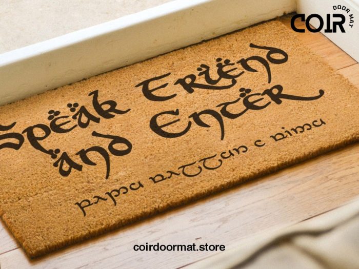 Lord Of The Rings Speak Friend And Enter Doormat - LOTR - Moria - Custom Door Mat - LOTR Fandom Gift