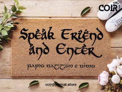 Lord Of The Rings Speak Friend And Enter Doormat - LOTR - Moria - Custom Door Mat - LOTR Fandom Gift