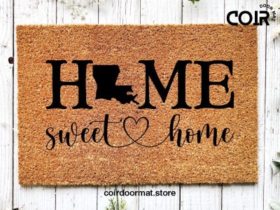 Louisiana home sweet home doormat, louisiana decor, louisiana map, louisiana art, welcome mat, new orleans decor, new orleans art