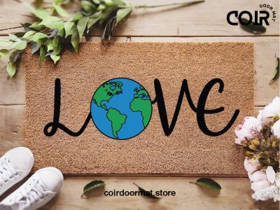 Love Earth Day Doormat - Earth Day - Welcome Mat - Housewarming Gifts - Earth Day Doormat - New Home Gift