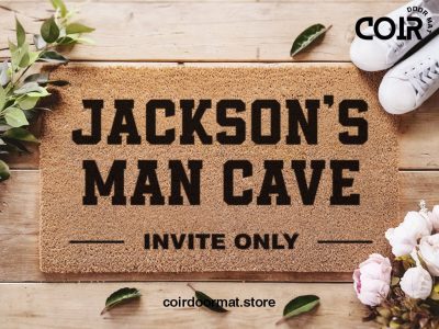 Man Cave Doormat - Personalized Doormat - Gifts For Him - Gifts For Men - Invite Only - Home Decor - Closing Gift - Personalized Welcome Mat