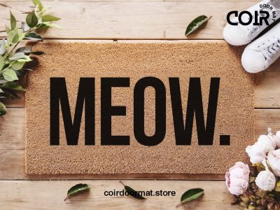 Meow! - Cat Lover Welcome Doormat - Hello In Cat Language - Coconut Coir Mat - Funny Door Mat - Home Decor