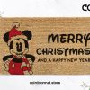 Merry Christmas Disney Doormat - Mickey Welcome Mat - Happy New Year Doormat - Disney Home Decor - Disney Housewarming Gift - Disney Gift