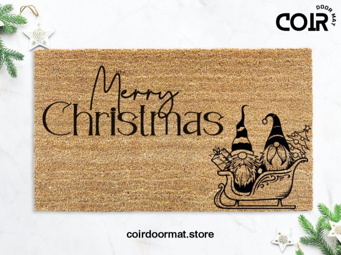 Merry Christmas Doormat - Funny Christmas Doormat - Gnome - Christmas Gift - Christmas Mat - Funny Porch Decor