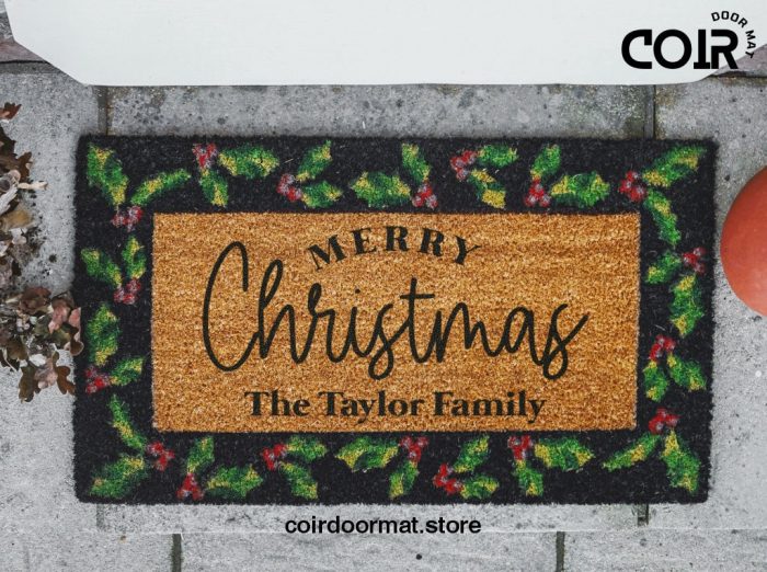 Merry Christmas Doormat - Rustic Holiday Decor - Home Decor - Holiday Rug - Holiday Doormat - Personalized Gift - Farmhouse Christmas