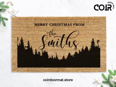 Merry Christmas From Our Family Doormat - Family Name Doormat - Holiday Doormat - Holiday Decor - Farmhouse - Christmas - Custom Doormat