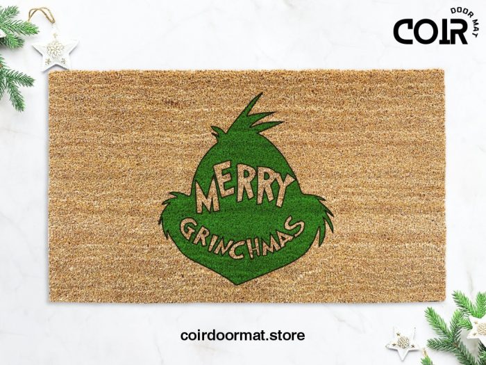 Merry Grinchmas Green Doormat- The Grinch Doormat - Funny Christmas Doormat - Christmas Gift - Funny Porch Decor - Christmas Porch Decor