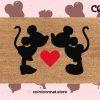 Mickey And Minnie Red Love Heart Doormat - Disney Coir Welcome Mat - Disney Inspired Home Decor - Housewarming Gift