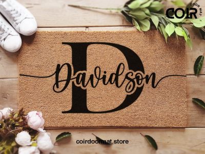 Monogram Family Surname Rug - Customisable Welcome Door Mat - Housewarming Gift - Personalized - Custom Doormat - Closing Gift - Porch Decor