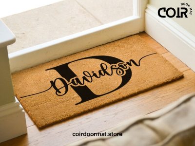 Monogram Family Surname Rug - Customisable Welcome Door Mat - Housewarming Gift - Personalized - Custom Doormat - Closing Gift - Porch Decor