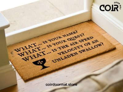 Monty Python Doormat - Death Bridge Questions Door Mat - The Holy Grail - Geek Gift - Monty Python Gift - British Comedy - Fandom Gift