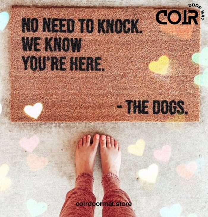 No Need to Knock, We Know You're Here, Doormat, Welcome Mat, Funny Doormat, Dog Doormat, Housewarming, Under 60, For them, Best Friend Gift