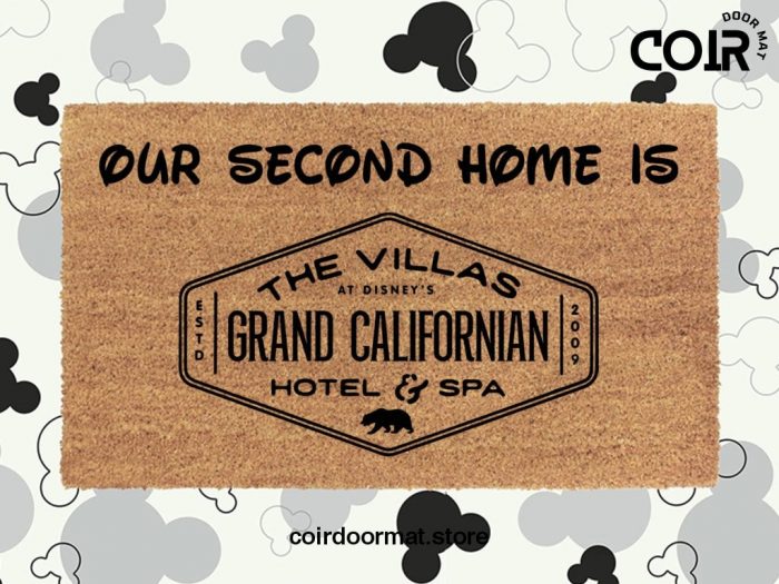 Our Second Home Grand Californian Hotel & Spa - Coir Doormat - Disney Lover Gift - Disney Land - Disney Doormat - Disney World