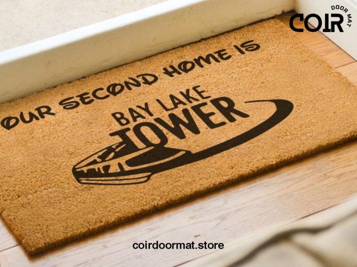 Our Second Home Is Bay Lake Tower Welcome Doormat - Disney Decor - Disney World - Coir Welcome Door Mat - Disney Lovers