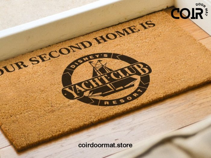 Our Second Home Is Yacht Club Resort Welcome Doormat - Disney Decor - Disney World - Coir Welcome Door Mat - Disney Lovers