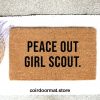 Peace Out Girl Scout, Doormat, Welcome Mat, Entryway Rug, Funny Doormat, Housewarming Gift, Under 50, Christmas Gift, Birthday Gift,For them