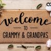 Personalised Welcome Doormat - Welcome To Grammy & Grandpas - New Home Decor - Grandparent Gift - Family Mat - Housewarming Gift