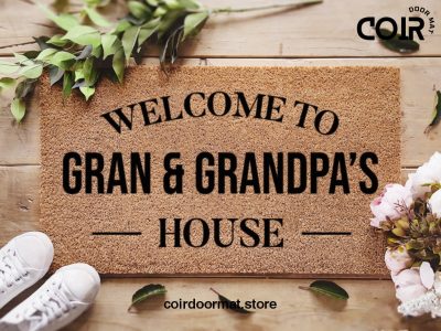 Personalized Doormat - Welcome To Gran & Grandpa's House -  Custom Coir Mat - Home Decor - Grandparent Gift - Family Mat - Housewarming Gift