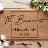 Personalized Family Household Doormat - Housewarming Gift  - Family Name Doormat  - Custom Doormat - Custom Family Welcome Mat