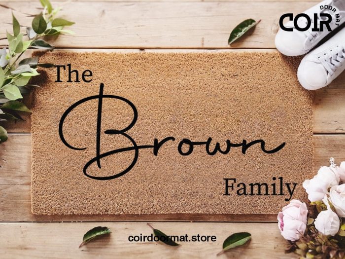 Personalized Family Last Name Doormat - Housewarming Gift  - Family Name Doormat  - Personalized Doormat - Custom Family Welcome Mat