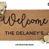 Personalized Welcome Doormat - Custom Coir Family Surname Door Mat - Housewarming Gift - Couple Gifts - Home Decor