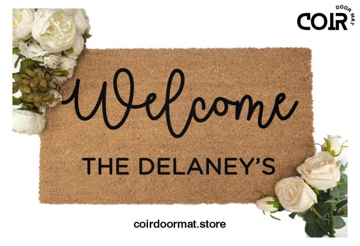 Personalized Welcome Doormat - Custom Coir Family Surname Door Mat - Housewarming Gift - Couple Gifts - Home Decor