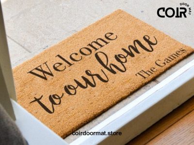 Personalized Welcome To Our Home Doormat - Family Name Door Mat - Last Name Doormat - Custom Rug - Housewarming Gift - Closing Gift