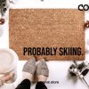 Probably Skiing Door Mat Welcome Mat Front Door Mat Funny Doormat Winter Doormat Cabin Decor Under 50 Personalized Doormat Housewarming Gift