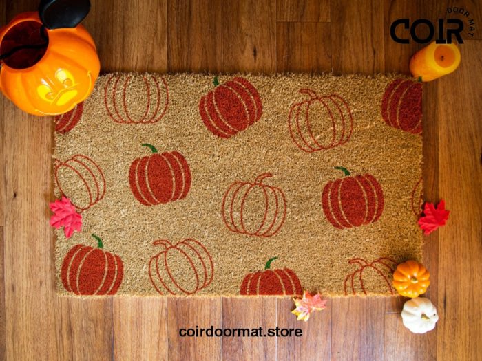 Pumpkin Doormat - Custom Pumpkin Decor - Welcome Mat - Fall Doormat - Fall Decorations - Seasonal Decor - Pumpkin Decor - Pumpkin Mat