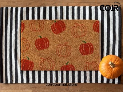 Pumpkin Doormat - Custom Pumpkin Decor - Welcome Mat - Fall Doormat - Fall Decorations - Seasonal Decor - Pumpkin Decor - Pumpkin Mat