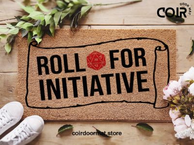 Roll For Initiative Door Mat - Dungeons & Dragons Door Mat - D20 - Initiative Doormat - Customized Doormats - Dungeon Master - Gifts For Him