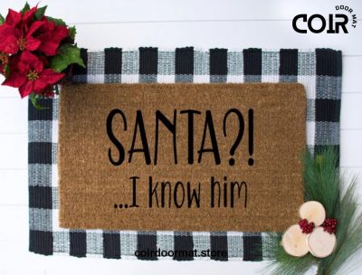 Santa Doormat, Doormat, Welcome Mat, Entryway Rug, Front Porch Decor, Christmas doormat, Holiday Doormat, Christmas Decor, Under 50, Funny