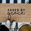 Saved By Grace, Doormat, Welcome Mat, Entryway, Front Porch Decor, Christmas, Housewarming, Gifts for them, Christian, Under 50, Birthday