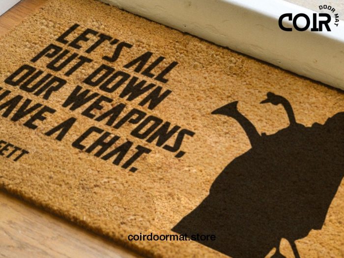 Star Wars Boba Fett Doormat - Boba Fett Quote - Let's All Put Down Our Weapons, Have A Chat - Personalized Door Mat - The Mandalorian