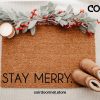 Stay Merry Coir Doormat Welcome Mat Hand Painted Doormat Entryway Rug Christmas Doormat Christmas Decor Holiday Doormat Holiday Decor