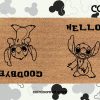 Stitch Hello Goodbye Doormat - Lilo And Stitch - Cute Disney Lover Gift - Coir Welcome Mat - Housewarming Gifts