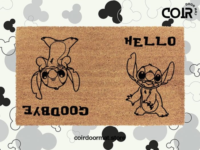 Stitch Hello Goodbye Doormat - Lilo And Stitch - Cute Disney Lover Gift - Coir Welcome Mat - Housewarming Gifts