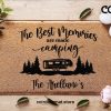 The Best Memories Are Made Camping Doormat - Campervan Gift - Camping Decor - RV Decor  - Custom Family Name Doormat - Custom Doormat