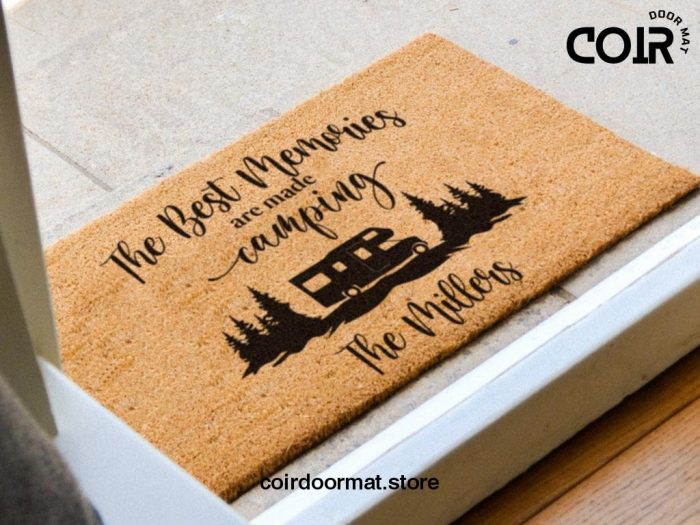 The Best Memories Are Made Camping Doormat - Campervan Gift - Camping Decor - RV Decor  - Custom Family Name Doormat - Custom Doormat