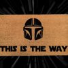 The Mandalorian Welcome Mat – Star Wars - This Is The Way – Custom Coir Doormat - Mando - Din Djarin – Beskar Helmet – Star Wars Home Decor