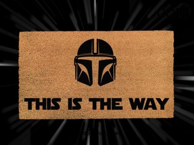 The Mandalorian Welcome Mat – Star Wars - This Is The Way – Custom Coir Doormat - Mando - Din Djarin – Beskar Helmet – Star Wars Home Decor