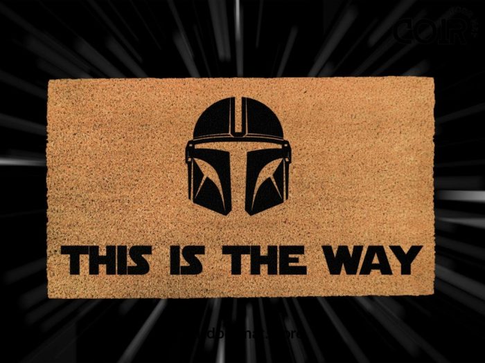 The Mandalorian Welcome Mat – Star Wars - This Is The Way – Custom Coir Doormat - Mando - Din Djarin – Beskar Helmet – Star Wars Home Decor