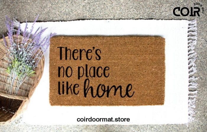 There's no place like home, Doormat, Welcome Mat, Entryway Rug, Front Door Decor, Housewarming Gift, Birthday Gift, Gifts for her, Outdoor