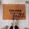 This Home Runs on Faith, Coir Doormat, Front Door, Under 50, Religious Gift, Housewarming, Newlyweds, Christian Doormat, Christmas, Birthday