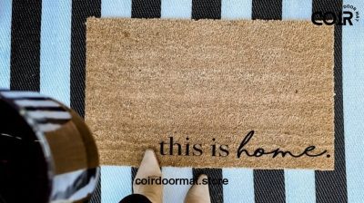 This is home, Doormat, Welcome Mat, Entryway, Front Porch, Housewarming, Newlywed, Closing Gift, Christmas, Birthday, Personalized, For them